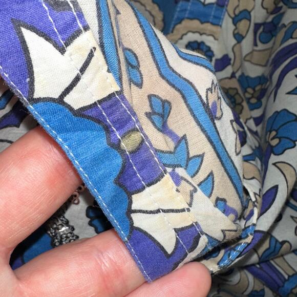 Tory Burch Stephanie Blue Alhambra Cotton Sequin Embellished Tunic Top Size 8 - Picture 16 of 16